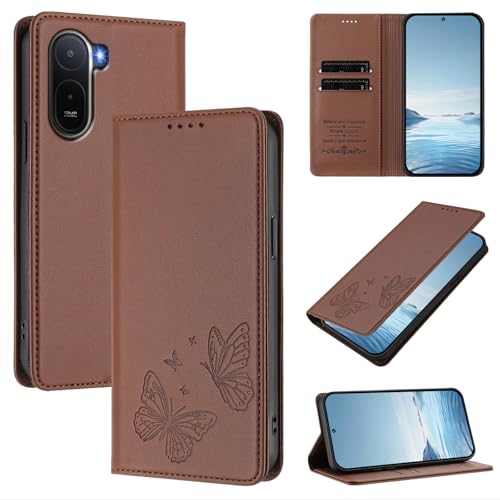 �X�}�z�P�[�X �Ή��@�� for Xiaomi Poco C85x 5G,�Ή��@�� for Redmi A7 Pro 4G �X�}�z�P�[�X�y�J�[�h�z���_�[�E�E�H���b�g�E�}�O�l�b�g�o�b�N���E�t���b�v�E�X�^���h�@�\�t���zBrown