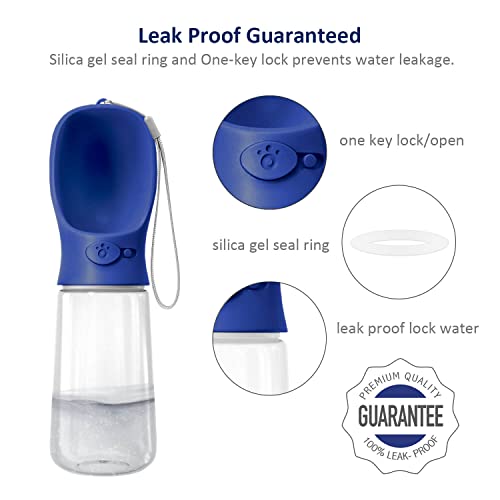 Wepet Portable Dog Water Bottle, 19 Oz, Leak Proof Puppy Water Dispenser With Drinking Feeder For Pets Outdoor Walking, Hiking, Travel, Food Grade Plastic #TOP3