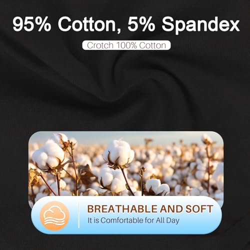 KAZNA Womens Cotton Underwear, High Waisted Briefs Panties Plus & Regular Size, Breathable Soft Hipster 5 Pack3