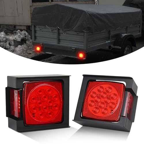 Image of Nilight Square LED Trailer Light Kit 2PCS Stop Turn Tail Side Marker Light
