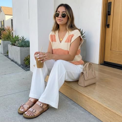 Image of CUSHIONAIRE Lauri Cork Footbed Sandals for Women with Back Strap, Adjustable Double Buckle Ankle Strap Sandals, Memory Foam