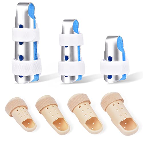 Sopito Finger Splint, 7Pcs Finger Support Brace Finger Stabilizer For Broken Fingers Straightening Arthritis Knuckle Immobilization，Blue #TOP28