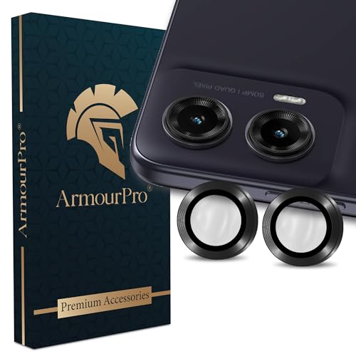 Image of ArmourPro Camera Rings Tempered Glass for Motorola G35, Tough HD Individual Aluminum Alloy Rings 9H Camera Cover, Scratch-Resistant,Camera Lens Protection| Black, 1 Pack