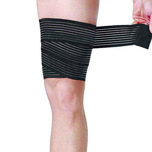 Sgozam Elastic Breathable Wrap Thigh Support Brace,Knee Pain Relief,Adjustable Lower Leg Compression Bandage Sleeve For Men And Women,Shin Splint Protection For Running And Fitness,One Size Fit Most #TOP2