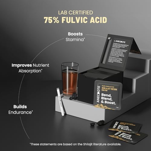 Image of Anecdote Pure Himalayan Shilajit Resin Cards 500mg | Boosts Stamina | Increases Productivity | 75% Fulvic Acid, 85+ Trace Minerals | No Added Sugar | Pack of 30