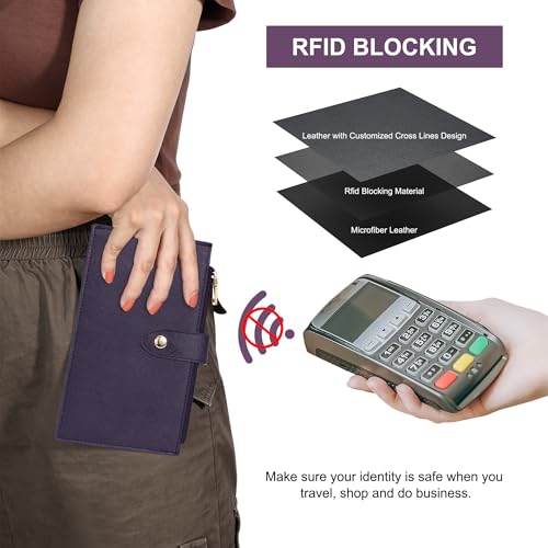 Image of Travelambo RFID Wallet Women Large Size Bifold Multi Card Wallet Case with Zipper Pocke Credit Card Holder for Women