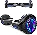 HappyBoard Hover Board 6.5 Pouces Bluetooth Puissance 700W avec Deux Barres LED Gyropode Pas Cher Auto-Équilibrage de Bonne qualité pour Enfants et Adultes(Gris)