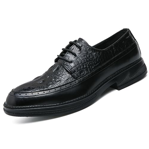 Mens Business Tuxedo Dress Shoes for Men, Pointed Toe Lace-up Fashion Classic Pointed Toe Comfortable Loafers Wedding Prom Formal Dress Casual Shoes for Men