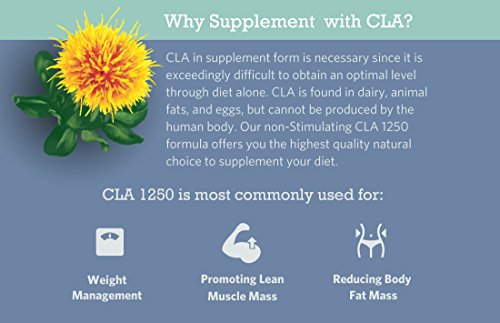 Eukonic CLA 1250 mg, 180 Softgels, Natural Diet Pills for Increased Weight Loss and as a Fat Burner, 100% Safflower Oil, Lose Weight Faster, Non-GMO, 3rd Party Tested