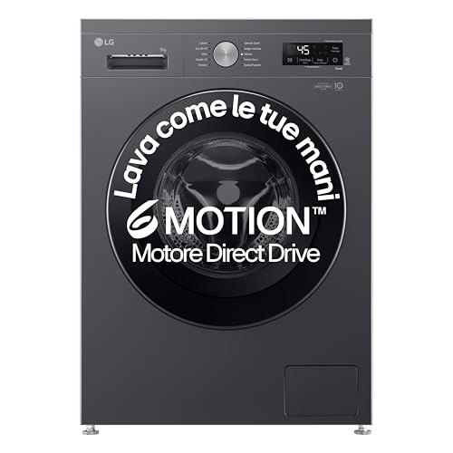 LG F4NX1009NMB Lavatrice 9 kg a Carica Frontale Serie X1, Classe A, 1400 giri, Wi-Fi, 6 Motion...