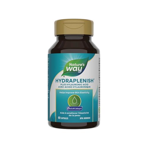 Nature's Way Hydraplenish with BioCell Collagen, Hyaluronic Acid, Support for Collagen Production, Elasticity & Healthy Skin*, 60 Capsules (Packaging May Vary)