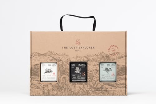 The Lost Explorer Mezcal Trilogy Box, 3x 20cl | 1x Espadín, 1x Salmiana, 1x Tobalá | Award Winning Artisanal Mezcal | 42% The Lost Explorer Mezcal Trilogy Box, 3x 20cl | 1x Espadín, 1x Salmiana, 1x Tobalá | Award Winning Artisanal Mezcal | 42%