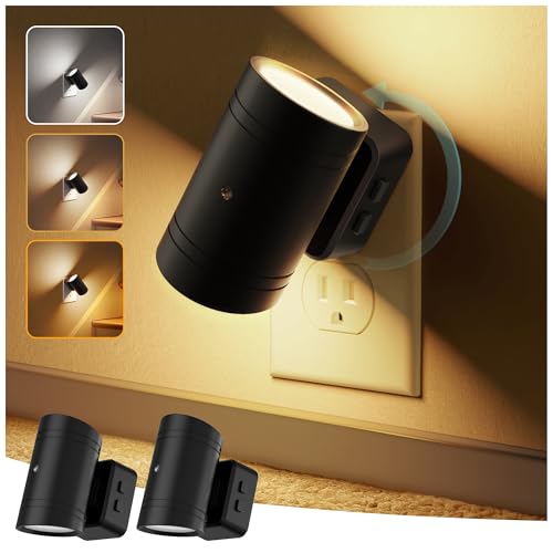 Image of Briignite Night Lights Plug into Wall, 3CCT Modern LED Night Light Plug in, Dusk to Dawn Sensor, 3000KĀ0Kŀ0K Change Nightlight,Dimmable NightLight for Hallway, Bedroom, Stairway, 2 Pack