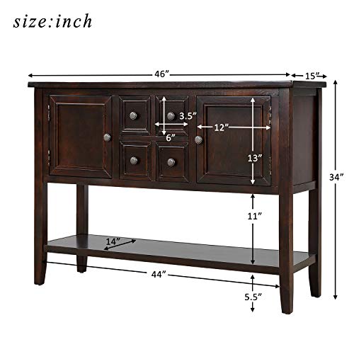 Merax-Rustic-Buffet-Sideboard-Wood-Storage-Cabinet-Console-Table-with-Storage-Shelf-2-Drawers-and-Cabinets-for-Living-Room-Kitchen-Dining-Room-Espresso Merax Rustic Buffet Sideboard Wood Storage Cabinet Console Table with Storage Shelf 2 Drawers and Cabinets for Living Room Kitchen Dining Room Espresso