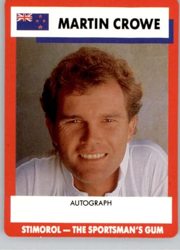 1990-91 Stimorol Gum Scanlens Cricket The Aussies vs The Poms #71 Martin Crowe New Zealand Cricket Trading Card in Raw (NM or Better) Condition