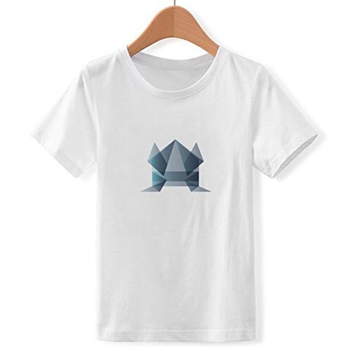 T-Shirt Grenouille Origami géométrique blanc idéal pour le collège et le sport