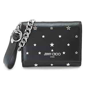 美品　ジミーチュウ　ROLFコンパクトウォレット　財布　チェーン　ブラック 美品ジミーチュウROLFコンパクトウォレット財布チェーンブラック