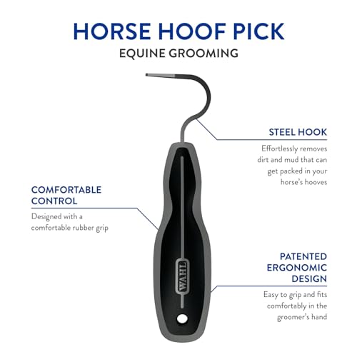 Wahl Professional Animal Equine Grooming Horse Hoof Pick, 858710, Black | Rubber Handle for Ergonomic Comfort, Horse Cleaning Tool for Grooming, Comfortable Grip, Supports Hoof Health and Cleanliness - Image 3
