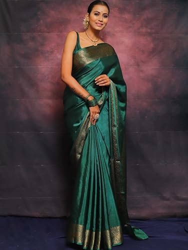 Image of Sugathari Women's Banarasi Saree Pure Kanjivaram Silk Saree Soft new ladies 2025 Design Wear Pattu Sarees Sadi Party Sari collections With Blouse Piece (San Pari-225)