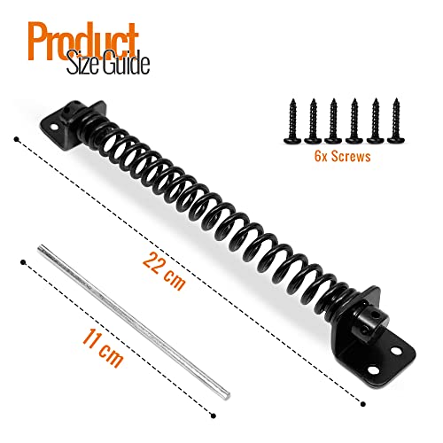 Gate Spring Closure for Wooden Gate, Black, 8 Inch - Image 2