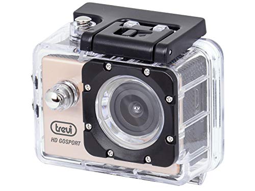 Trevi GO 2200 S2 Videocamera Action Cam Sport Wi-Fi Full HD con Custodia Subacquea, Immersioni fino a 30 m, Batteria Ricaricabile, Oro