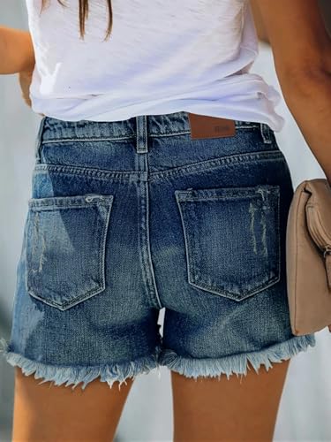 Image of CHICZONE Womens Mid-High Waisted Stretchy Denim Jean Shorts