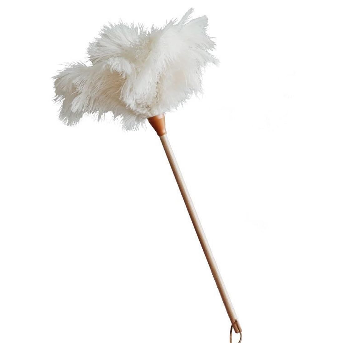 feather duster, Ostrich Feather Duster With Wooden Dust Cleaning Tool Soft Feathers For Home, Car, Office(White)