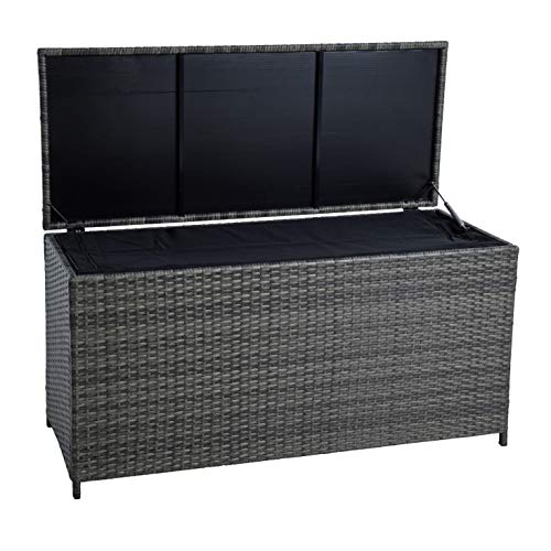 ESTEXO Polyrattan Auflagenbox XXL 150x80x80cm - Gartentruhe Für Kissen & Spielzeug