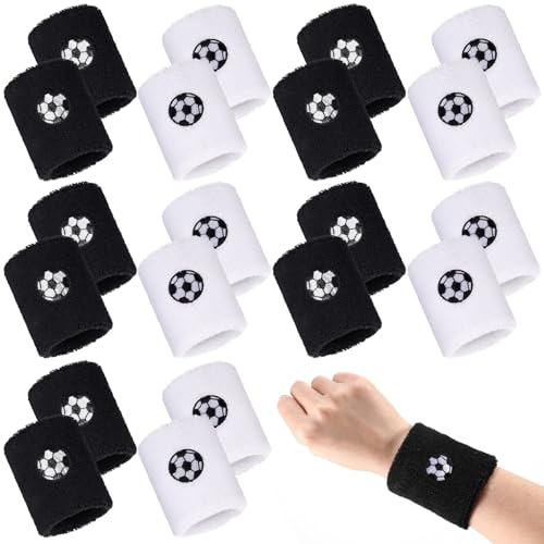Daifunli 20 Pieces Sports Wristbands Wrist Sweatbands with Ball Pattern Design for Sports Party...