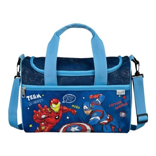 Scooli - Bolsa de Deporte para niños Marvel Avengers - Amplio Compartimento Principal - Correa Ajustable - Diseño de superhéroe - Resistente