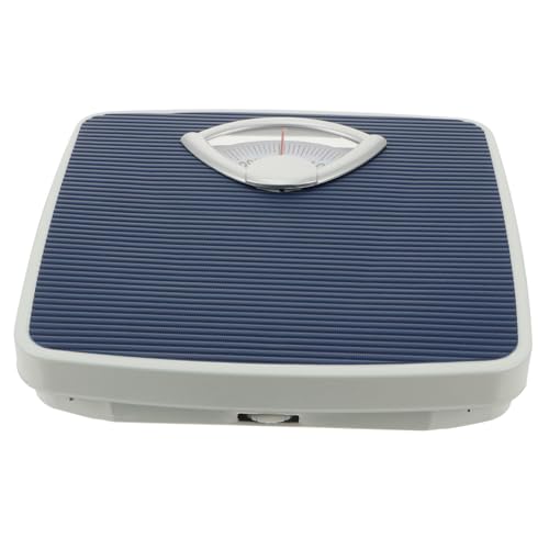 OSOLADY Báscula Baño Mecánica Antideslizante con Superficie PU Dial Grande Fácil Lectura para Control Peso Corporal Casa y Baño Azul