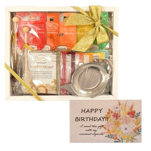 ロンネフェルト ブランド 認定店 ギフト おしゃれ 高級 ティーバッグ 可愛い お茶 友だち 家族 恋人 お祝い バースデー 誕生日 贈り物 プレゼント 妊婦 ノンカフェイン アールグレイ ダージリン ルイボスティー ハーブティー フルーツハーブティー メッセージカード付【高級紅茶を楽しむセット(ノンカフェイン/アソート)】 (HAPPY BIRTHDAY, ノンカフェインセット)のサムネイル