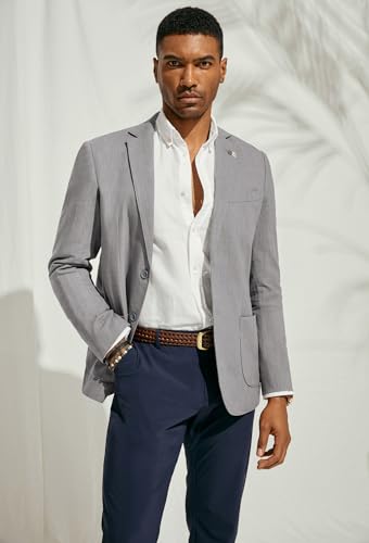 Image of PJ PAUL JONES Mens Casual Blazer Lightweight Linen Sport Coat 2 Button Unlined Suit Jackets