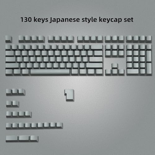 Image of dagaladoo doubleshot PBT keycap Set,Japanese keycaps Shine Through,Side Printed Key caps Keyboard,Cherry Profile Custom Keycap for Mechanical Gaming Keyboards(Light Grey)