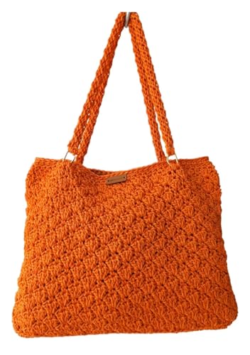 Bolsa de Crochê Fio Náutico Cerâmica, Laranja