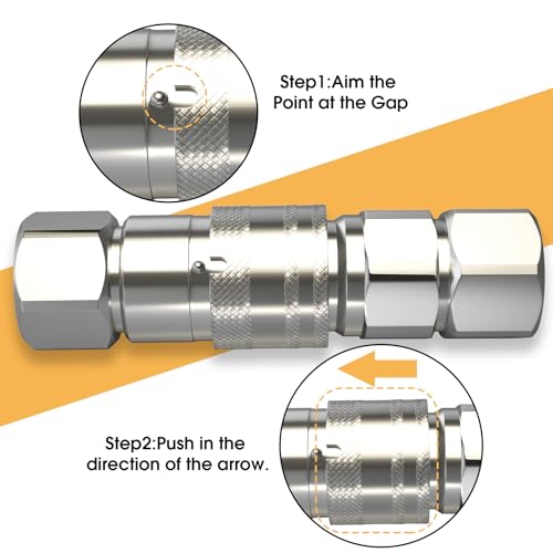 Image of Skid Steer Hydraulic Couplers 1 /2 inch NPT Flat Face With Dust Caps, Non-Spill,ISO16028, 1 /2 inch Body Harden Steel Construction with Zinc Plating