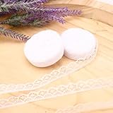 Nurila 10m Spitzenband Schneewittchen, 1.4 cm Spitzenband Weiß, Spitzenborte, Weißes Band, Schleifenband Weiß für Nähen, Hochzeit, Hüte, Geschenkbox-Verpackung, Haarschmuck, Schmücken(2 Bände)