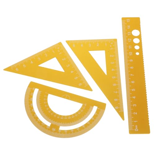 TEHAUX Accurate Measuring Rulers Aluminum Alloy Ruler Set for School Office Drawing