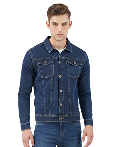 Image of INKD Men's Stretch Denim Jacket (INDIGO - Denim divine, 3XL)