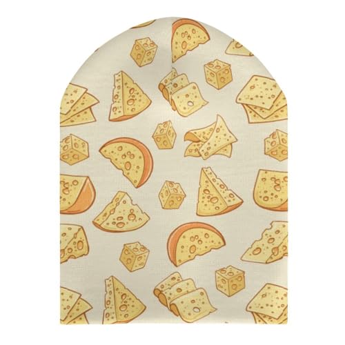 Yellow Cheese Pattern Kids Beanie Hat for for Girls Boys Children Cap Winter Knitted Chemo Cancer Headwear Accessories Gifts Decoration3