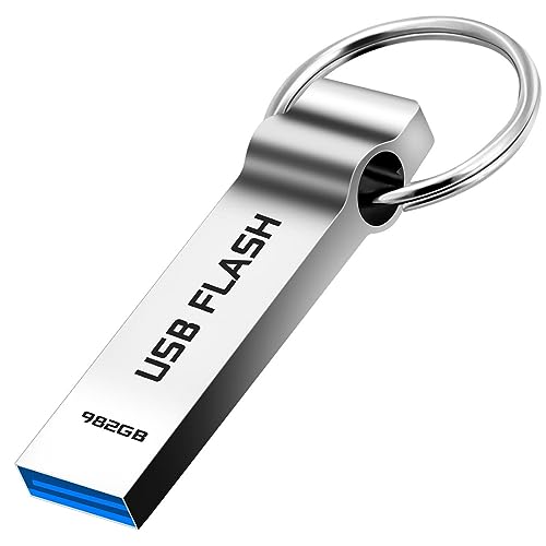 icypie Memoria USB 982GB Antipolvo Pendrive Rápido USB 3.0 Mini Disco Duro Externo Plata Memorias USB Comúnmente Utilizado en Almacenamiento de Datos y Copia de Archivos