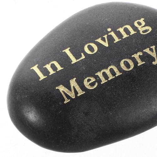 Piedras conmemorativas de jardín ifundom para cementerio, pack de 5 rocas memoriales grabadas 4