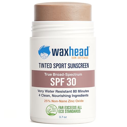 Waxhead Tinted Zinc Oxide Sunscreen Stick SPF 30, 3.7oz, 25% Non-Nano Zinc Oxide, 4 Food-Grade...