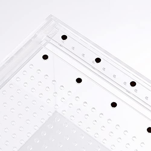 NANEEZOO Magnetic Acrylic Large Enclosure 2.5 Gallon, 12 x 8 x 6 Inch Reptile Breeding Box Terrarium Cage for Insect Tarantulas Amphibians Caterpillars Snail Clear Acrylic Reptile Feeding Box - Image 5