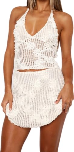 Yiulangde Y2k Mini Skirt Sets for Women Beach...