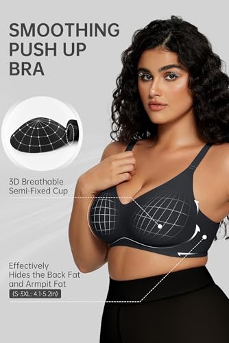 Image of OEAK Women Comfortable Jelly Bras No Underwire Seamless Full Coverage Bralette Buttery Soft Convertible Everyday Tshirt Bra