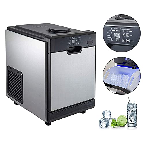 Ice Cube Maker Edelstahl Ice Maker Machine Arbeitsplatte, tragbare automatische Eismaschine für Zuhause/Bar/Party Silber… – Bild 3