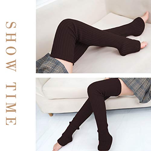 Image of Thigh Highs Leg Warmers for Women Over Knee High Crochet Extra Long Socks