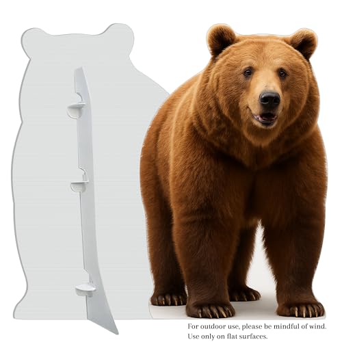 Image of Brown Bear 3FT Life Size Cardboard Cutout - A Fun Animal Standup for Photo Booths, Birthday Parties, and Events