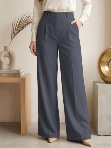 Image of GRECIILOOKS Trousers for Woman | Womens High Rise High Waist Flared Korean Style | Formal Pant for Women Office Wear| Track Pants for Womans Elegant for College & Events (Available in Plus Size)